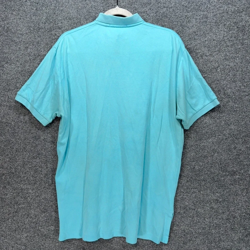Polo Ralph Lauren Polo Shirt Mens Medium Blue Orange Pony Logo Classic Fit